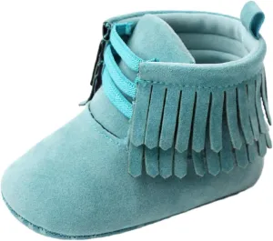 0 to 12M Fashion Shoes Baby Girls Boys Snow Boots Soft Sole Warm Winter Booties Anti Slip Toddler (Blue, 5.5 Infant)