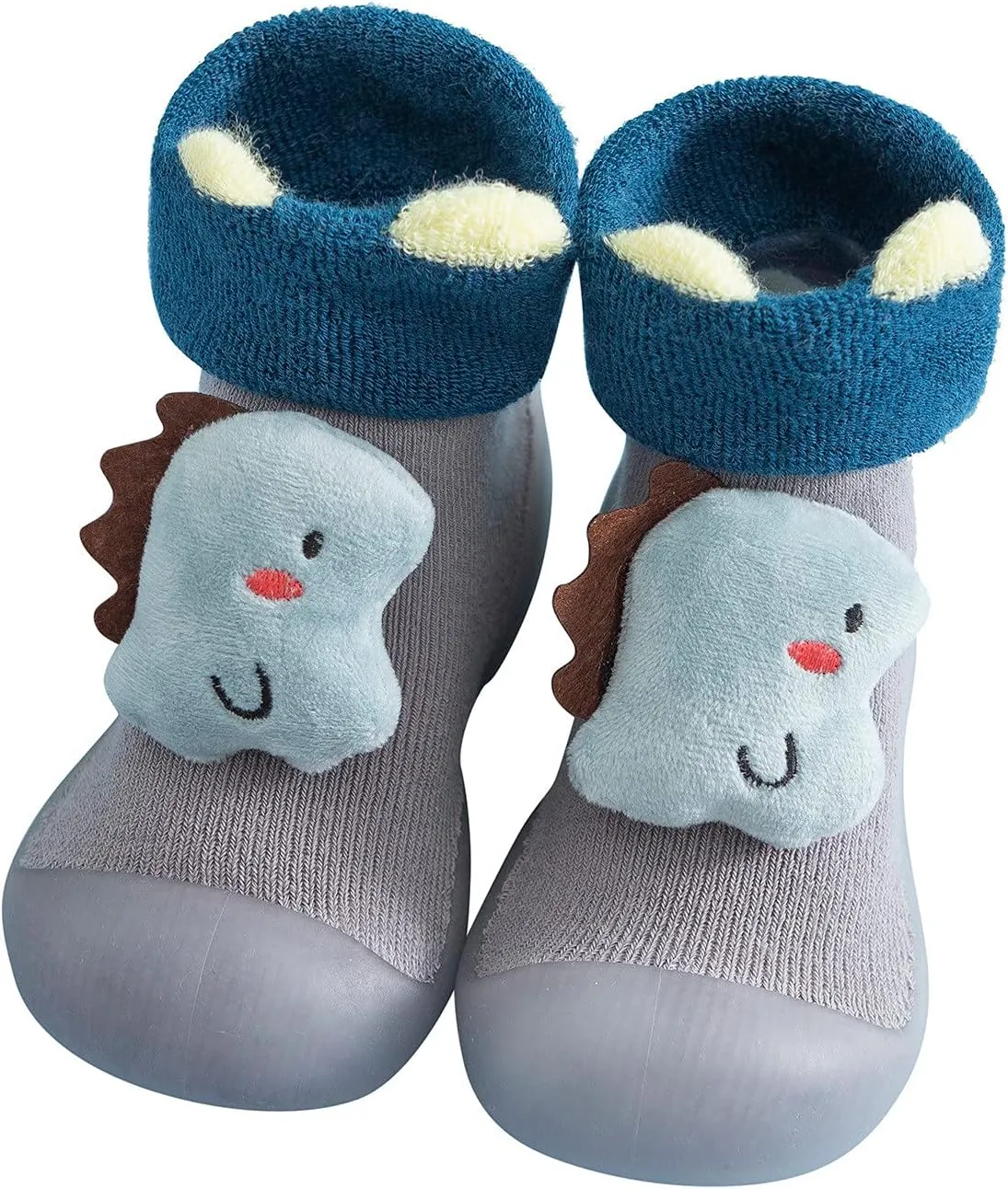 04T Toddler Kids Boys Girls Solid Warm Knit Soft Sole Rubber Shoes Dragon Claws Socks Slipper