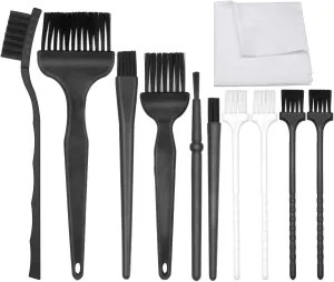 11 in 1 Anti Static Brushes Set with Microfiber Cleaning Cloth, Small Portable Plastic Handle Nylon Cleaning Brush Kit for Computer PC Keyboard Laptop Screen Electronics Camera Lens Phone Car