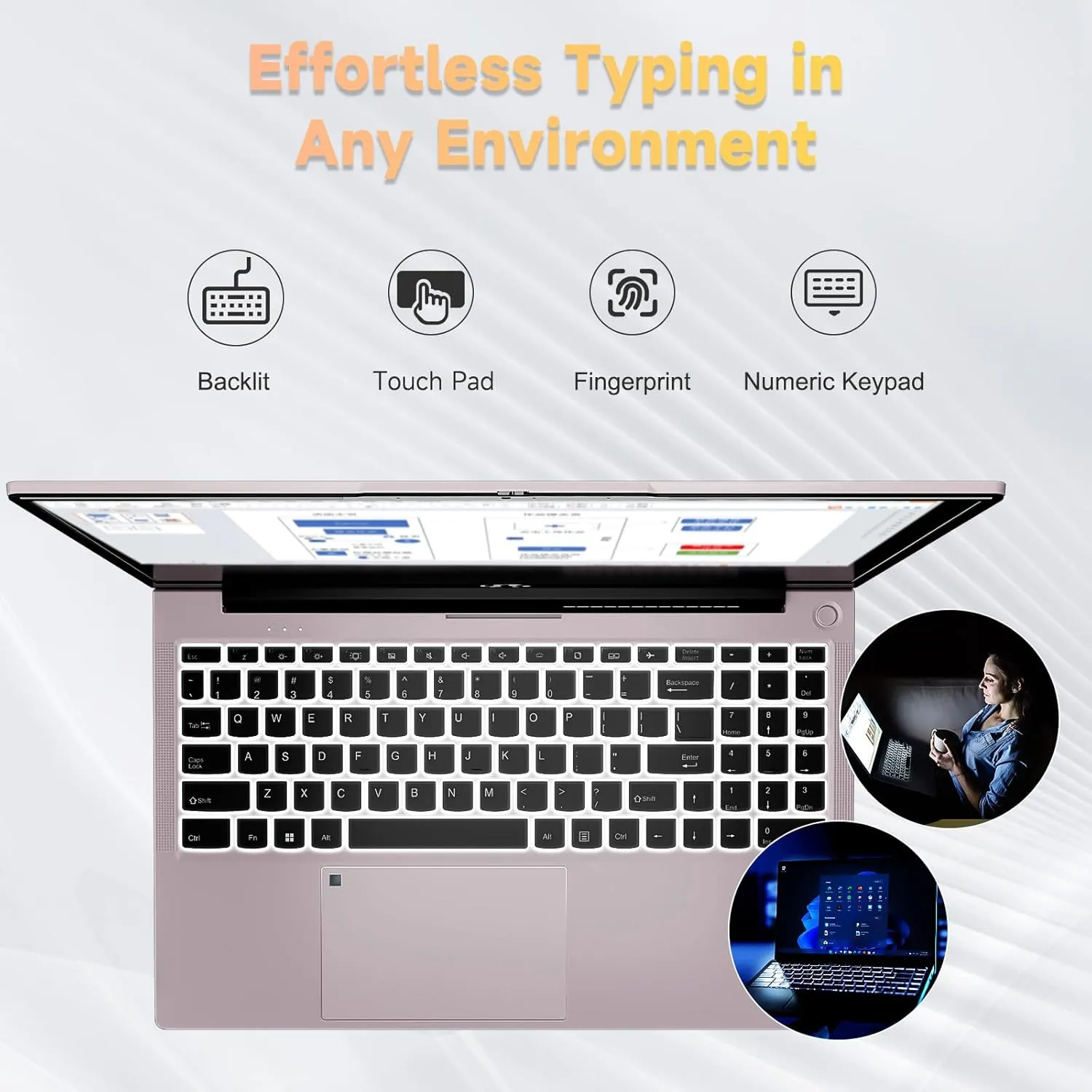 15.6" IPS FHD-Laptop, 16GB RAM 1TB SSD Intel 12 Gen 4 Core N100 (Beat to i3 1115G4 Up to 3.4GHz) Computer, Laptops with Backlit Keyboard Fingerprint laptops for Student and Home WiFi 6 BT 5.2