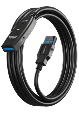 16 Feet Active USB Extension Cable 3.0 Male to Female with A Extension chipset Signal Booster - Active Extension/Repeater Cord 5 Meters / 16 Feet