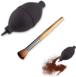 2 Pack Coffee Grinder Brush Tool Set Espresso Cleaner Manual Air Blower Tool for Camera Dust Walnut Wood Handle Barista Portable Filter Cleaning Accessories Espresso Rocket Tools