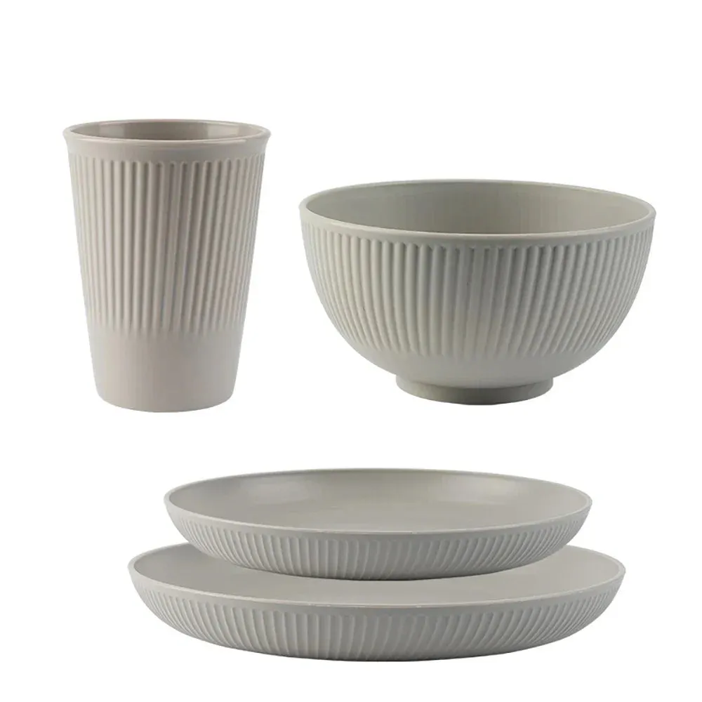 4 Piece Eco Friendly Tableware Set For Camping