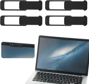 4Pcs Camera Cover Laptop, Webcam Cover Slide for Privacy Safe Suitable for Computer Mobile Phones Laptops Tablets - Black