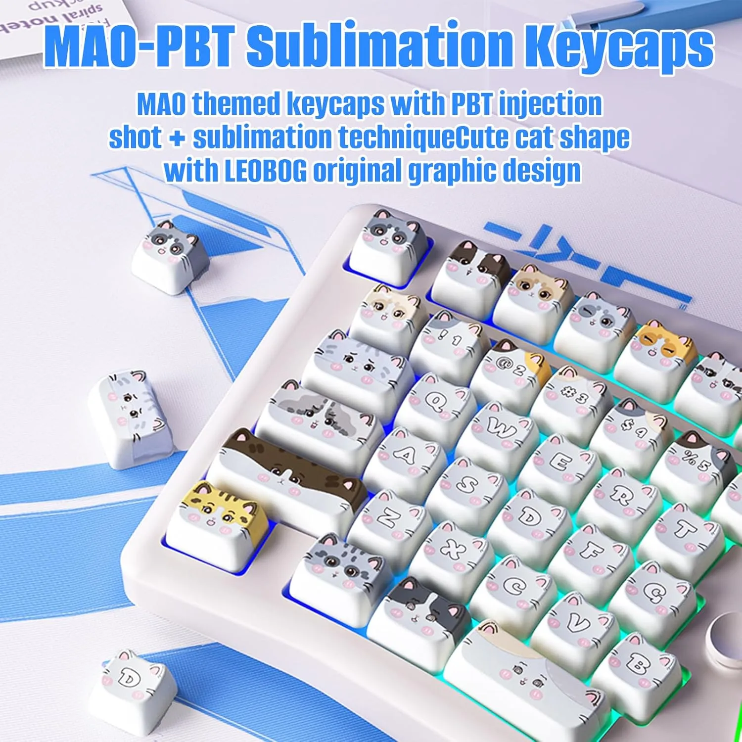 A75 Alice Keyboard, Tri-Mode BT5.0/2.4G/USB-C Ergonomic Cute Creamy Keyboard with RGB Backlit Functional Knob Joystick, 75% Layout Hot-Swap Gasket Custom Keyboards for Win Mac PC Gamer-Black