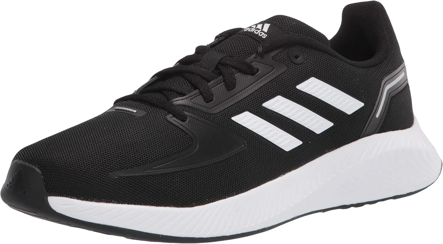 adidas Baby Runfalcon 2.0 Running Shoe, Black/White/Silver Metallic, 6 US Unisex Infant