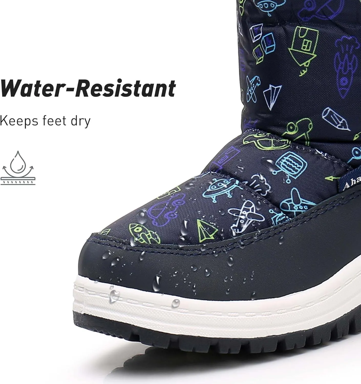 Ahannie Kids Toddler Snow Boots Boys Girls Winter Boots Insulated Warm Outdoor Shoes(Toddler/Little Kid)