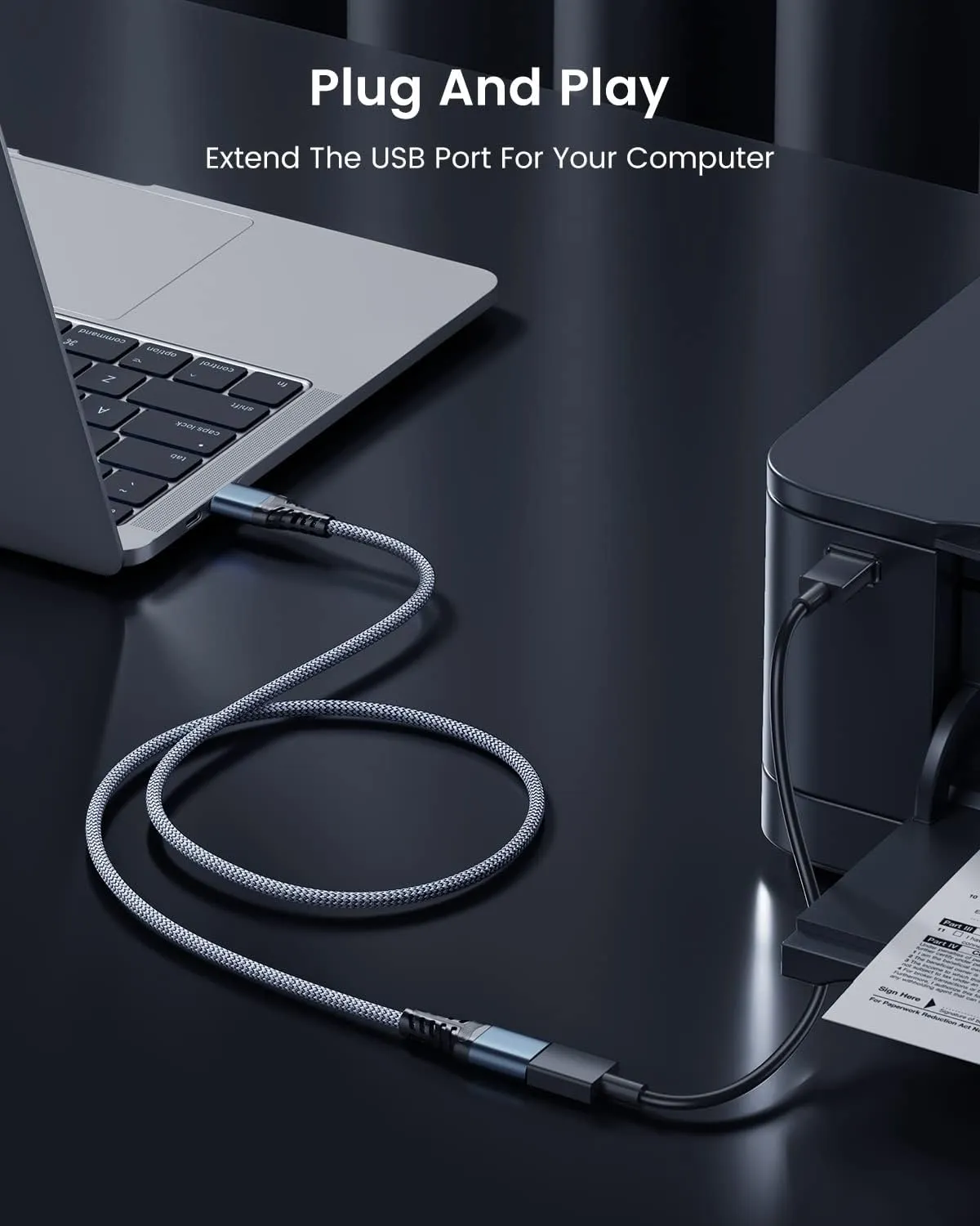 ANDTOBO 6.6FT USB Extension Cable, USB 3.0 Type A Male to Female Extender Cables High-Speed Data Transfer 5Gbps Compatible with Gamepad, Printer, Webcam, USB Keyboard, Flash Drive, Hard Drive