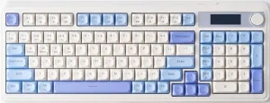 AULA S99 Pro Keyboard, Cute Creamy Gaming Keyboard with Number Pad Smart Screen, Tri-Mode Bluetooth/2.4G/USB-C Computer Keyboards, Media Knob Custom RGB Mechanical Feel for MAC Xbox PC Gamer - Purple