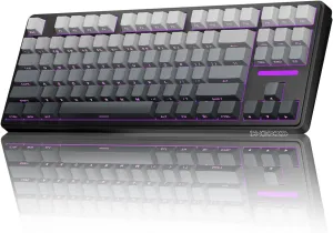 AUSDOM H87 Wireless Mechanical Keyboard, 10000mAh Battery Gasket Hot Swappable Custom Keyboard with RGB Backlit, Side Printed PBT Keycaps, Tri-Mode BT5.3/2.4GHz/USB-C Gaming Keyboards, Black Grey
