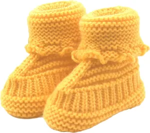Baby Booties Newborn First Walkers Cozy Shoes Warm Hand Knit Soft Booties for Infant Boy Girl Non Slip Crib Shoes