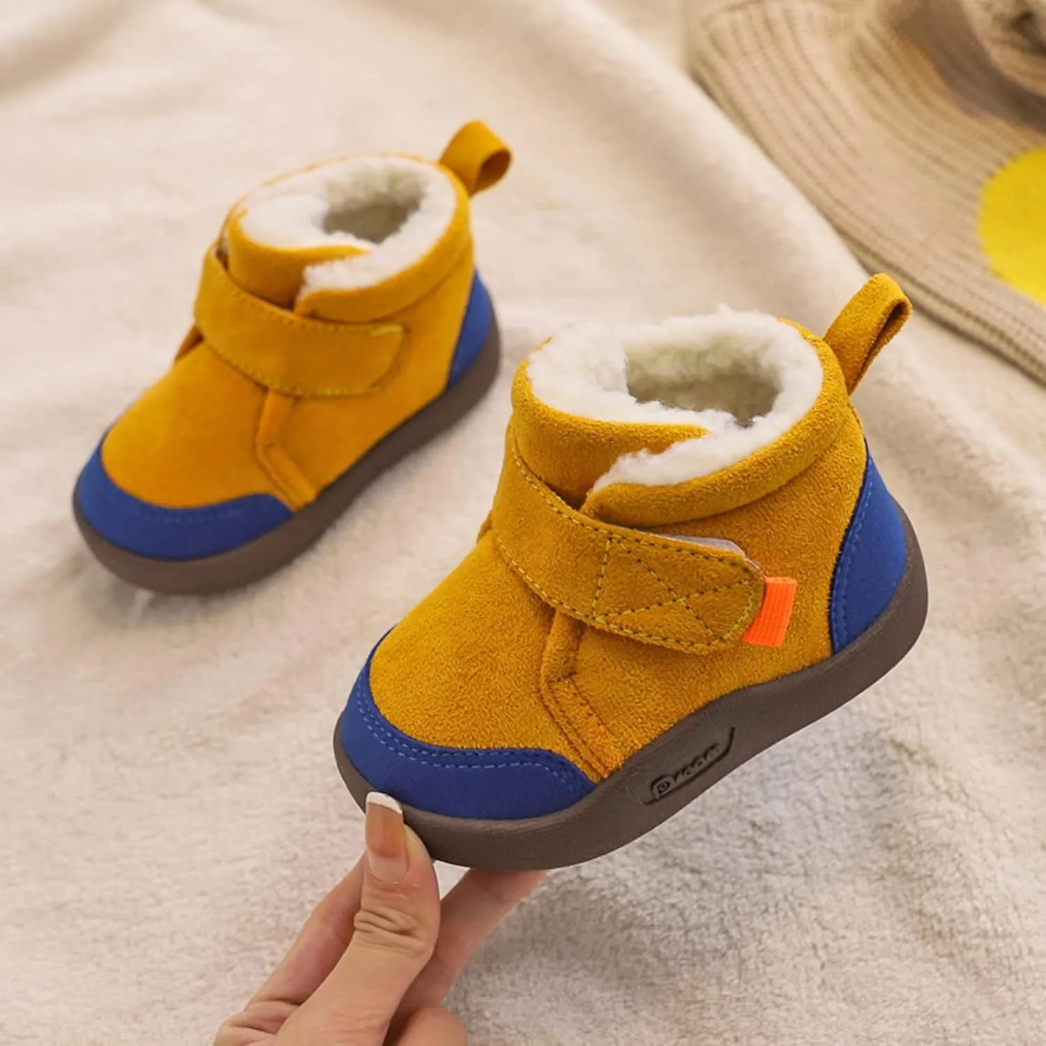 Baby Boots Boy 12 Months Baby Shoes Toddler Boots Soft Bottom Toddler Shoes Plus Velvet Thick Non Slip Large Cotton Shoes Girls Boots