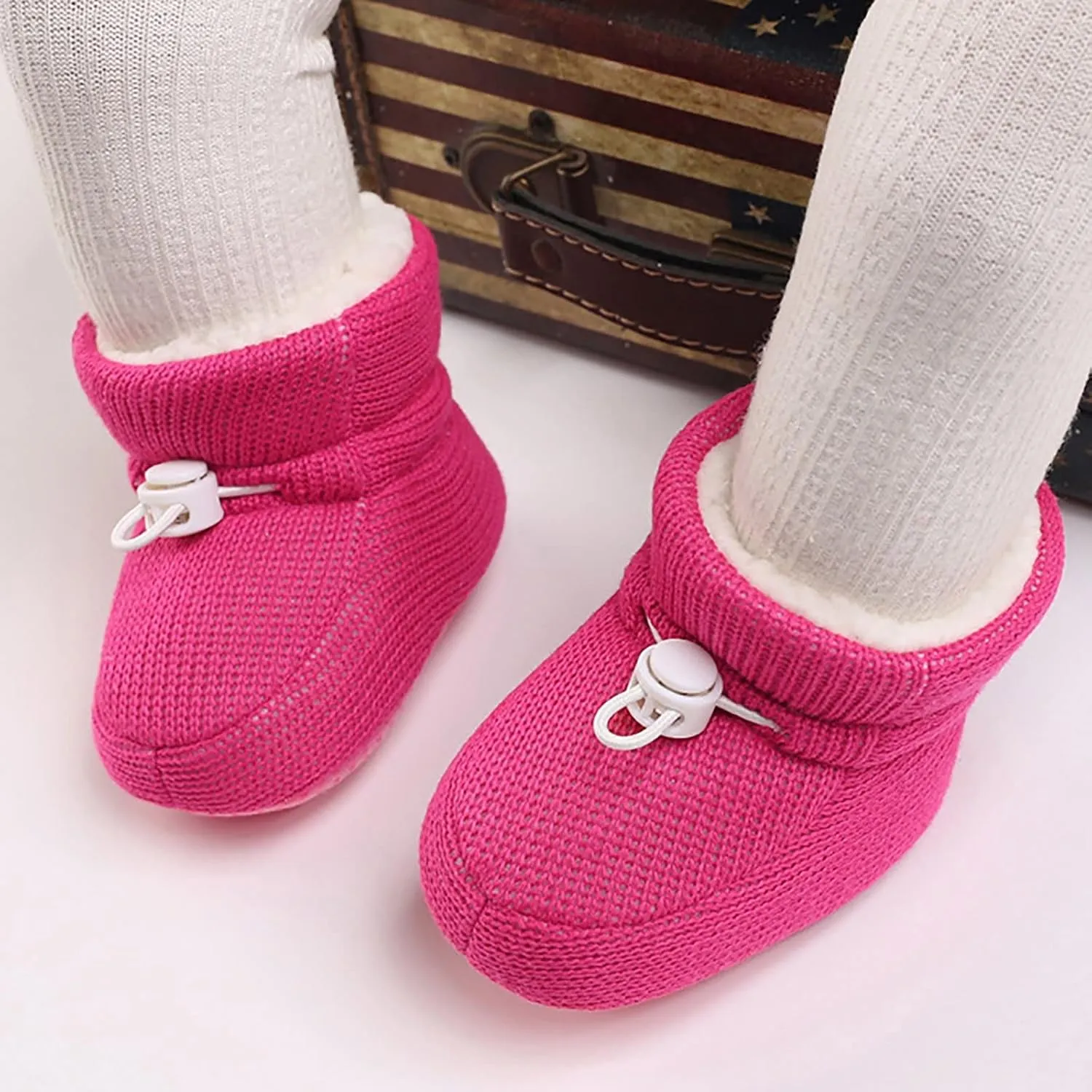 Baby Boy Girl Fleece Boots Newborn Shoes Winter Snow Boots Anti-Slip Soft Sole Warm Infant Toddler Prewalker