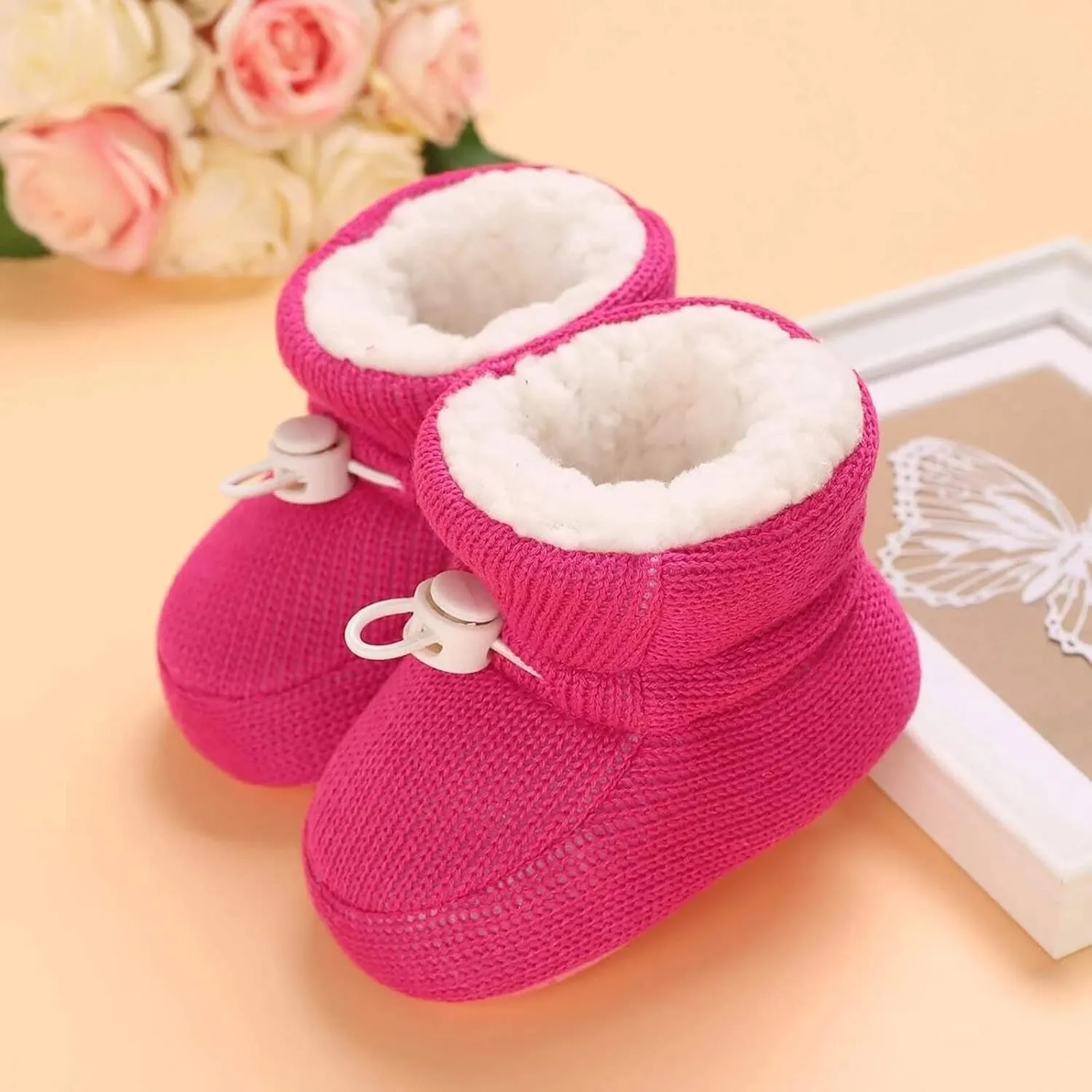 Baby Boy Girl Fleece Boots Newborn Shoes Winter Snow Boots Anti-Slip Soft Sole Warm Infant Toddler Prewalker