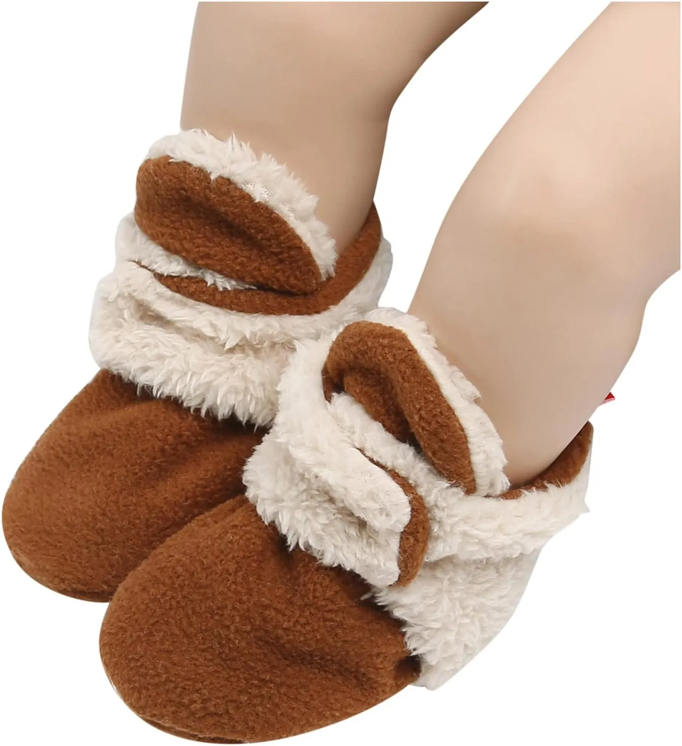 Baby Boy Girl Non-Skid Cozy Crib Shoes Fleece Booties Cotton Newborn Socks Soft Sole Winter Warm 0-18M Baby Slippers