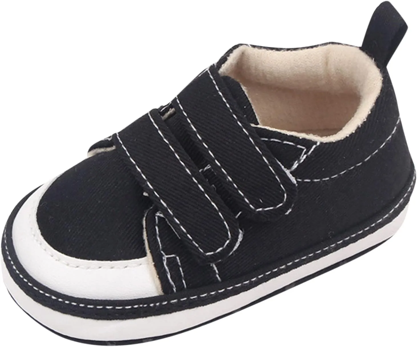 Baby Boys Girls Canvas First Walking Shoes, Infant Newborn Non Slip Soft Sole Comfortable Platform Sport Sneaker