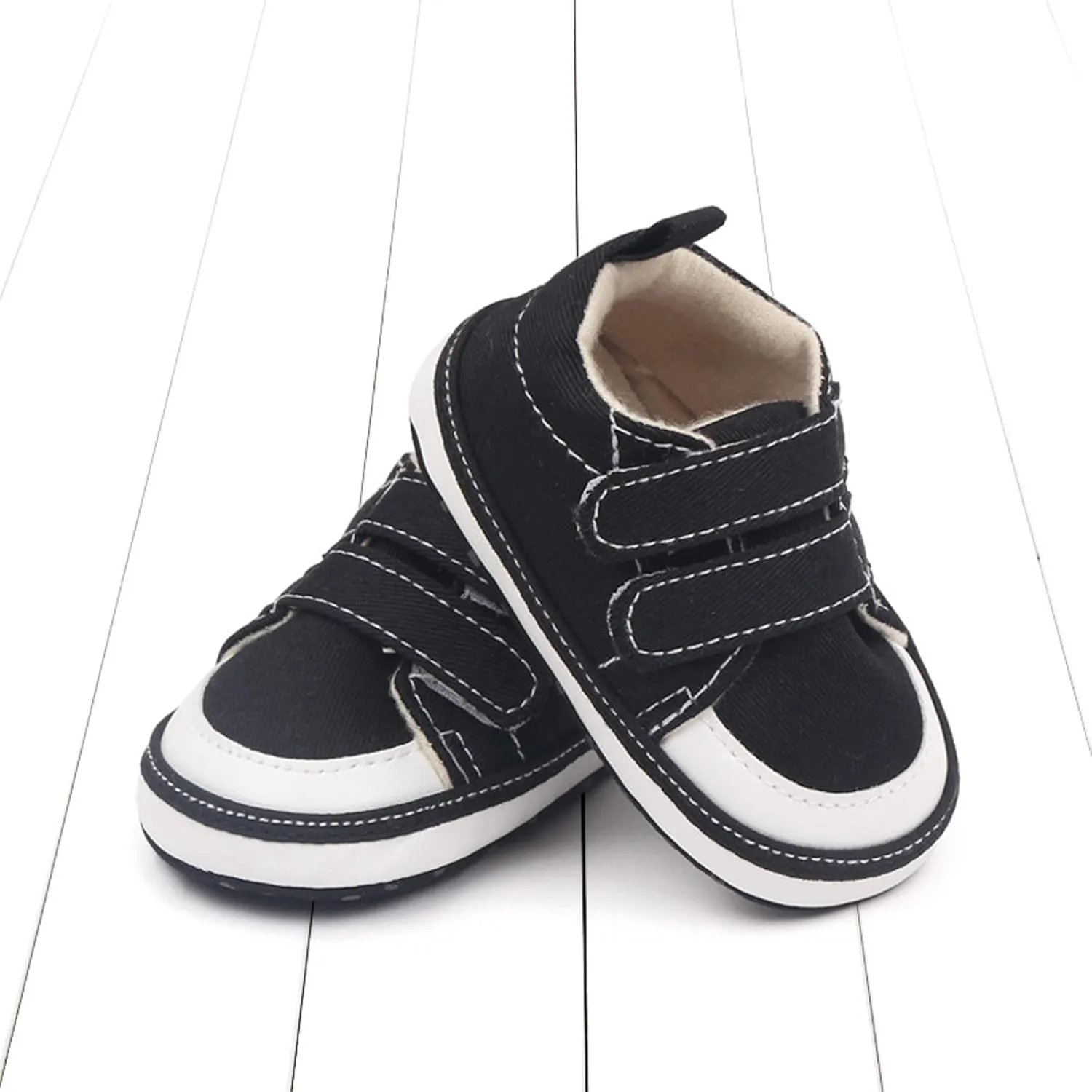 Baby Boys Girls Canvas First Walking Shoes, Infant Newborn Non Slip Soft Sole Comfortable Platform Sport Sneaker