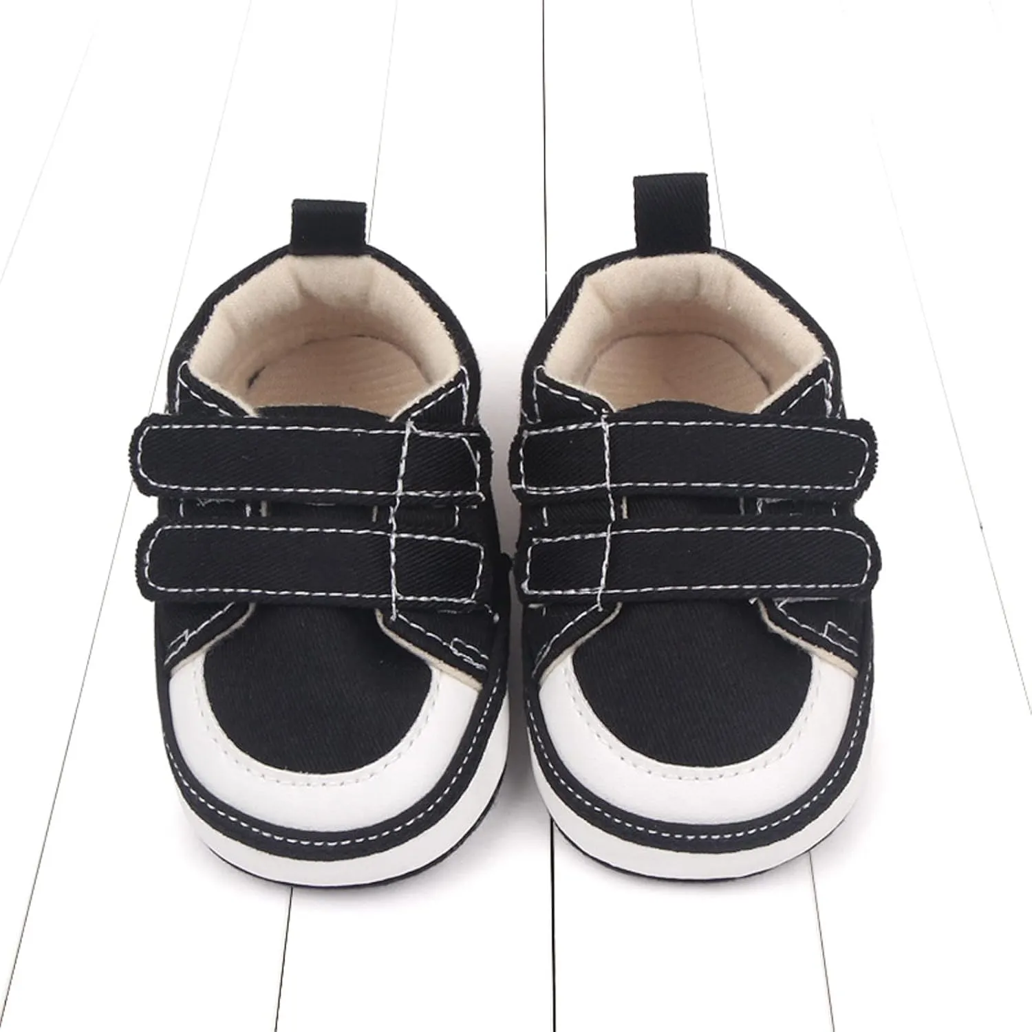Baby Boys Girls Canvas First Walking Shoes, Infant Newborn Non Slip Soft Sole Comfortable Platform Sport Sneaker