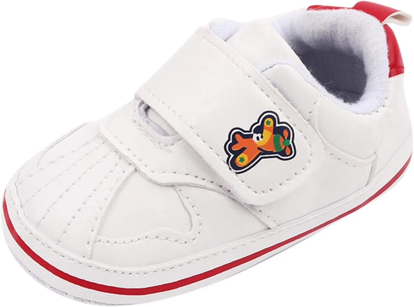 Baby Boys Girls Leather Pre-Walking Sneakers Toddler Anti-Slip Soft Sole Infant Lightweight First Step Flat Shoes