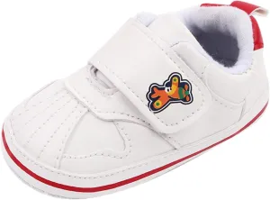 Baby Boys Girls Leather Pre-Walking Sneakers Toddler Anti-Slip Soft Sole Infant Lightweight First Step Flat Shoes