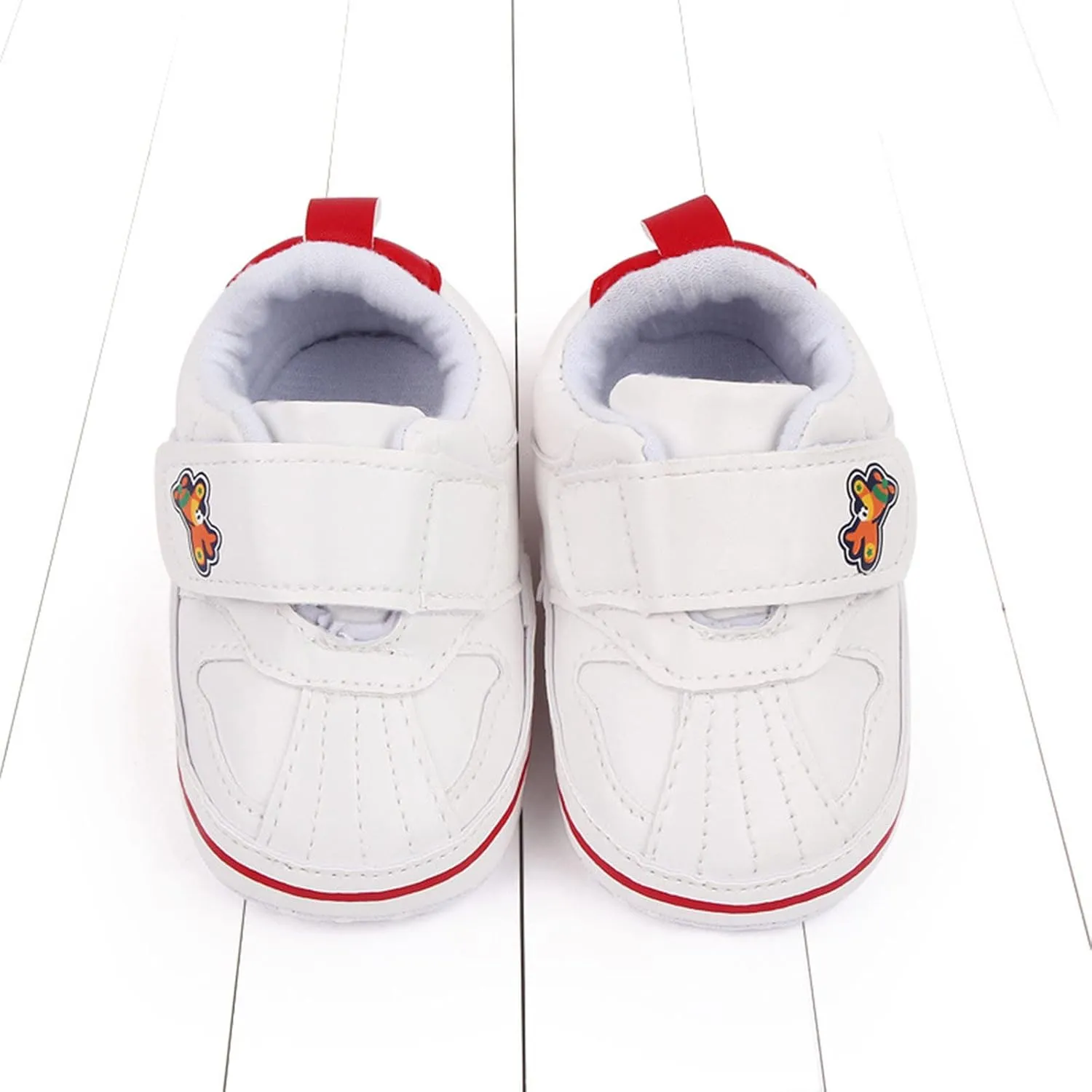 Baby Boys Girls Leather Pre-Walking Sneakers Toddler Anti-Slip Soft Sole Infant Lightweight First Step Flat Shoes