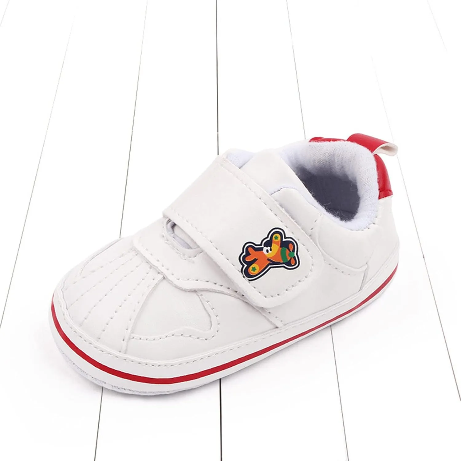 Baby Boys Girls Leather Pre-Walking Sneakers Toddler Anti-Slip Soft Sole Infant Lightweight First Step Flat Shoes