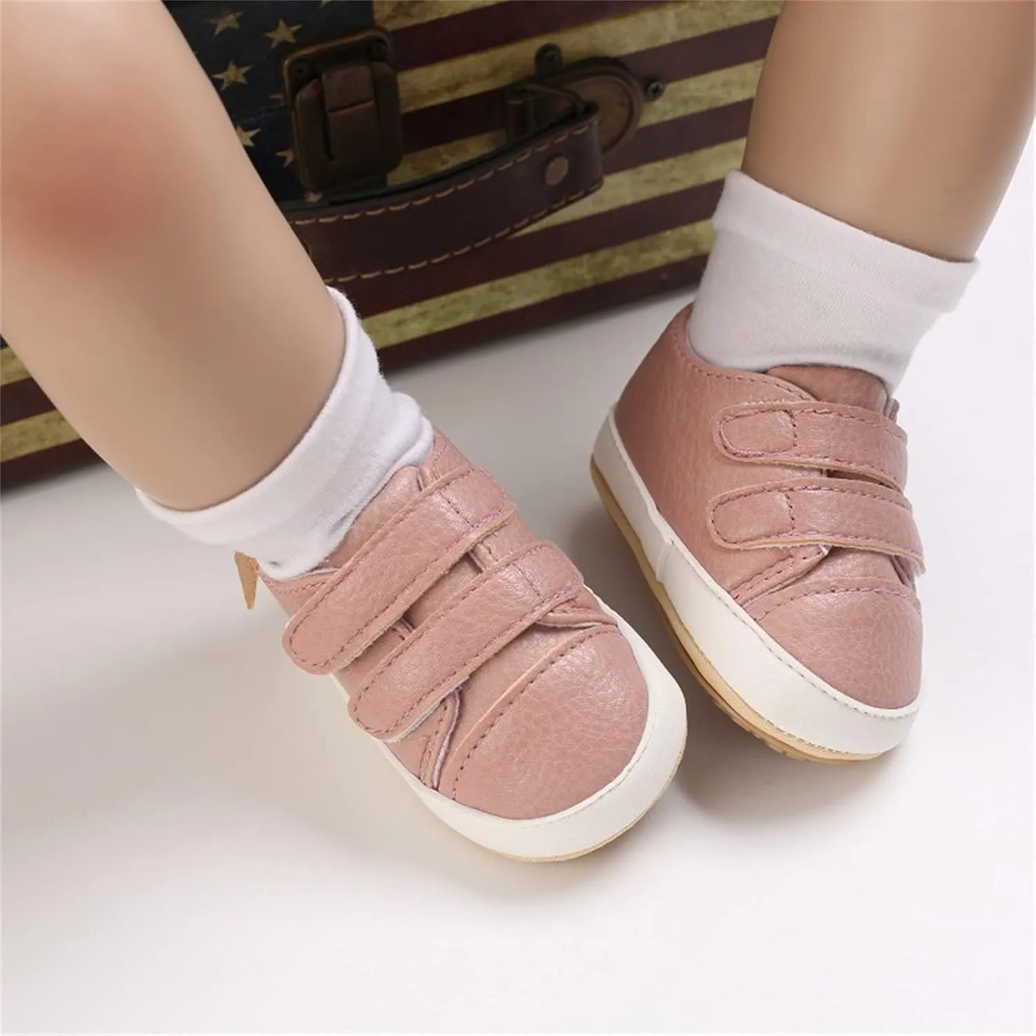 Baby Boys Girls Non-Slip Rubber Sole First Walking Shoes Infant Soft Tennis Sports Toddler Girls Tennis Shoes Size 8