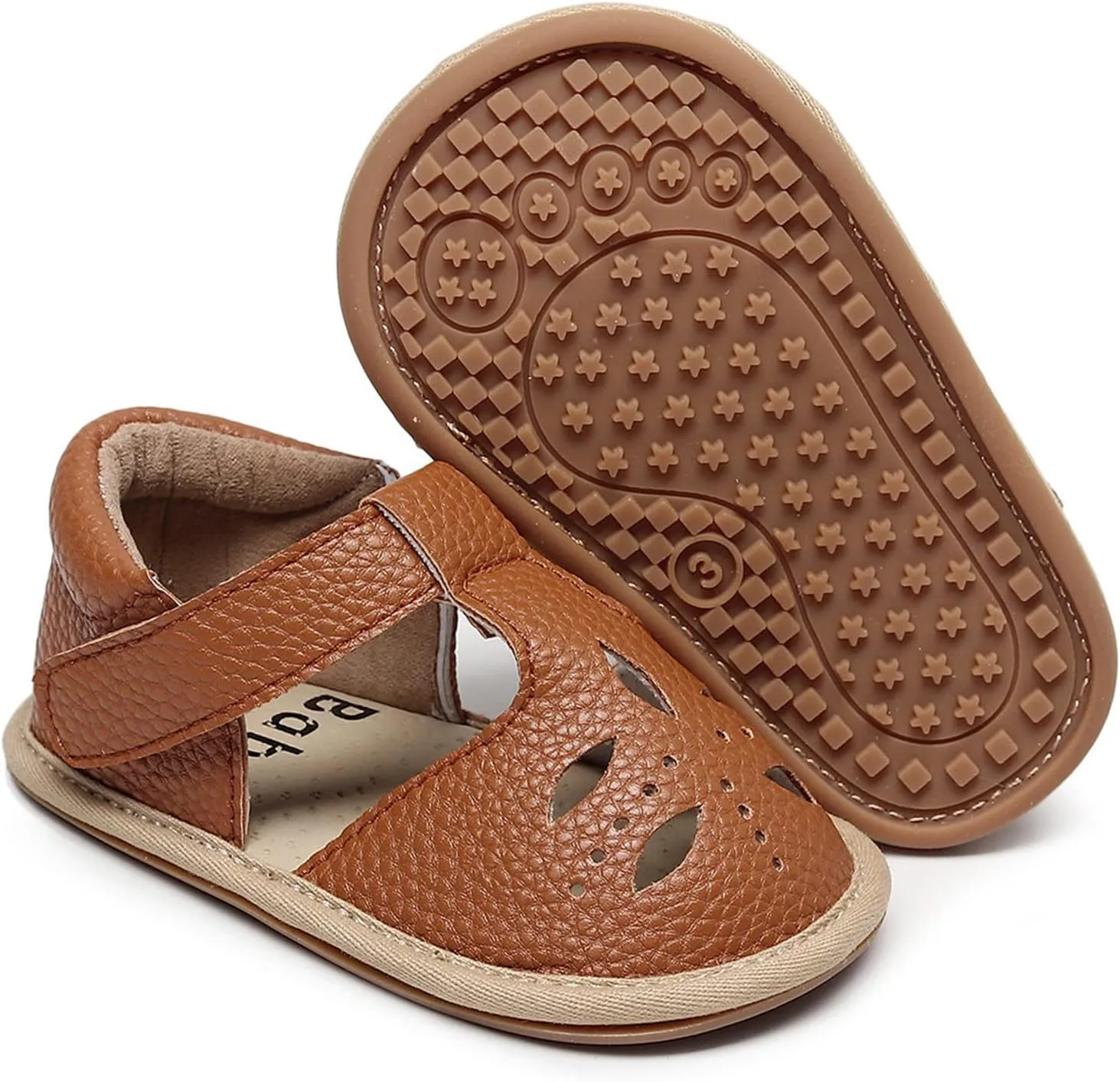 Baby Boys Girls Sandals PU Leather Soft Anti-Slip Rubber Sole Infant Summer Outdoor Shoes Toddler First