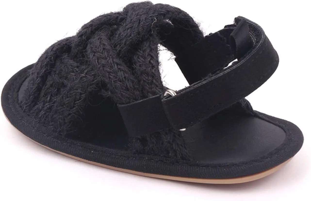 Baby Boys Girls Sandals Weave Open Toe Shoes with Anti-Slip Rubber Sole Infant Summer Outdoor Shoes First Walking Shoes