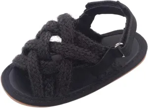 Baby Boys Girls Sandals Weave Open Toe Shoes with Anti-Slip Rubber Sole Infant Summer Outdoor Shoes First Walking Shoes