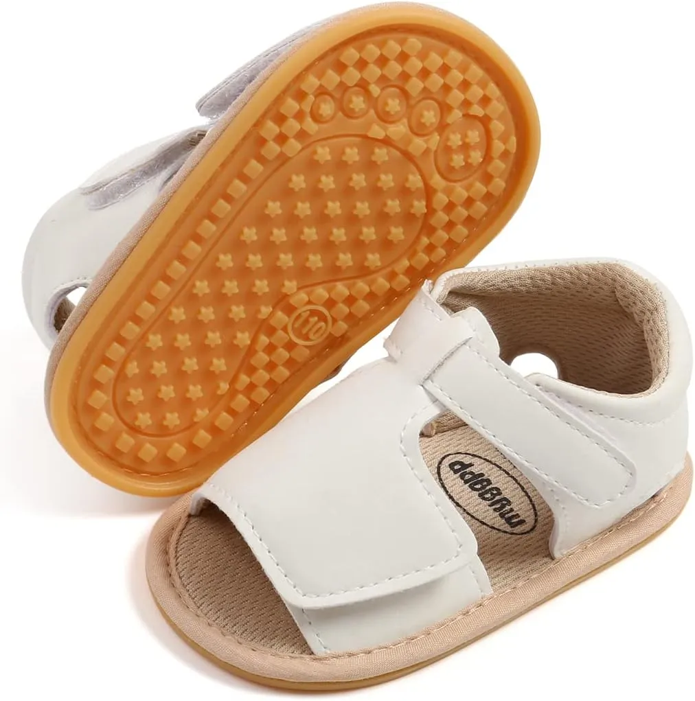 Baby Boys Girls Summer Sandals PU Leather Rubber Sole Anti-slip Toddler First Walkers Shoes
