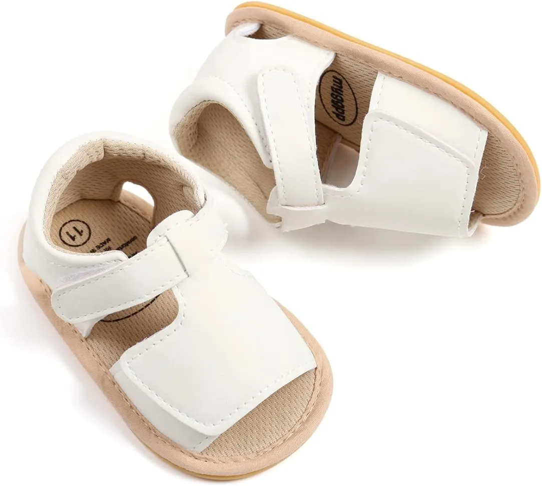 Baby Boys Girls Summer Sandals PU Leather Rubber Sole Anti-slip Toddler First Walkers Shoes