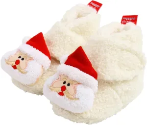 Baby Christmas Booties Infant Newborn Boys Girls Cozy Fleece Slippers Soft Winter Warm Crib Sock Shoes First Walkers