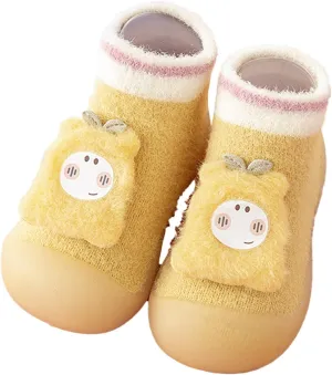 Baby Cozy Fleece Ankle Booties Soft Sole Anti-Slip Infant Prewalker Unisex Nursling Shoes Newborn Walking Shoes