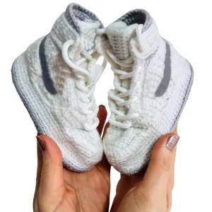Baby Custom Knit Booties, Basketball Infant Newborn Wool Cotton Slippers, Handcrafted Jordan-Inspired Crochet Slippers, Walker first Step Walking Toddlers Shoes, Cozy Winter Warm Knitted Socks