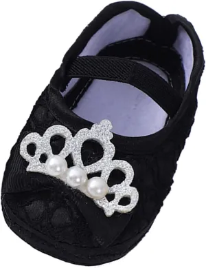Baby Fashion Ankle Strap Soft Sole Sneakers Infant Pearl Flower Princess Shoes Girls Non Slip Breathable Slippers