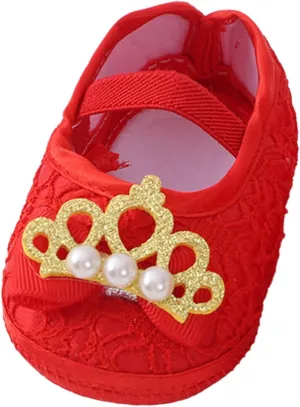 Baby Fashion Ankle Strap Soft Sole Sneakers Infant Pearl Flower Princess Shoes Girls Non Slip Breathable Slippers