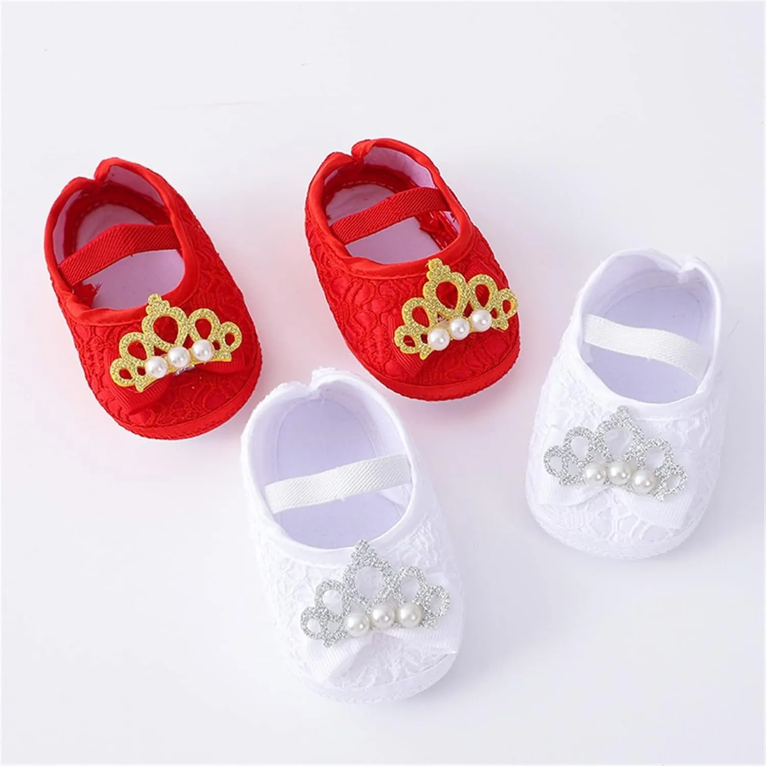 Baby Fashion Ankle Strap Soft Sole Sneakers Infant Pearl Flower Princess Shoes Girls Non Slip Breathable Slippers