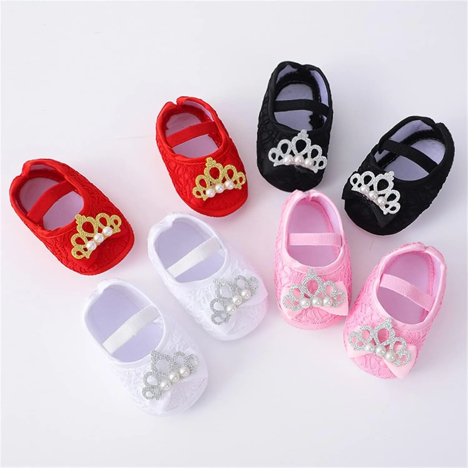 Baby Fashion Ankle Strap Soft Sole Sneakers Infant Pearl Flower Princess Shoes Girls Non Slip Breathable Slippers