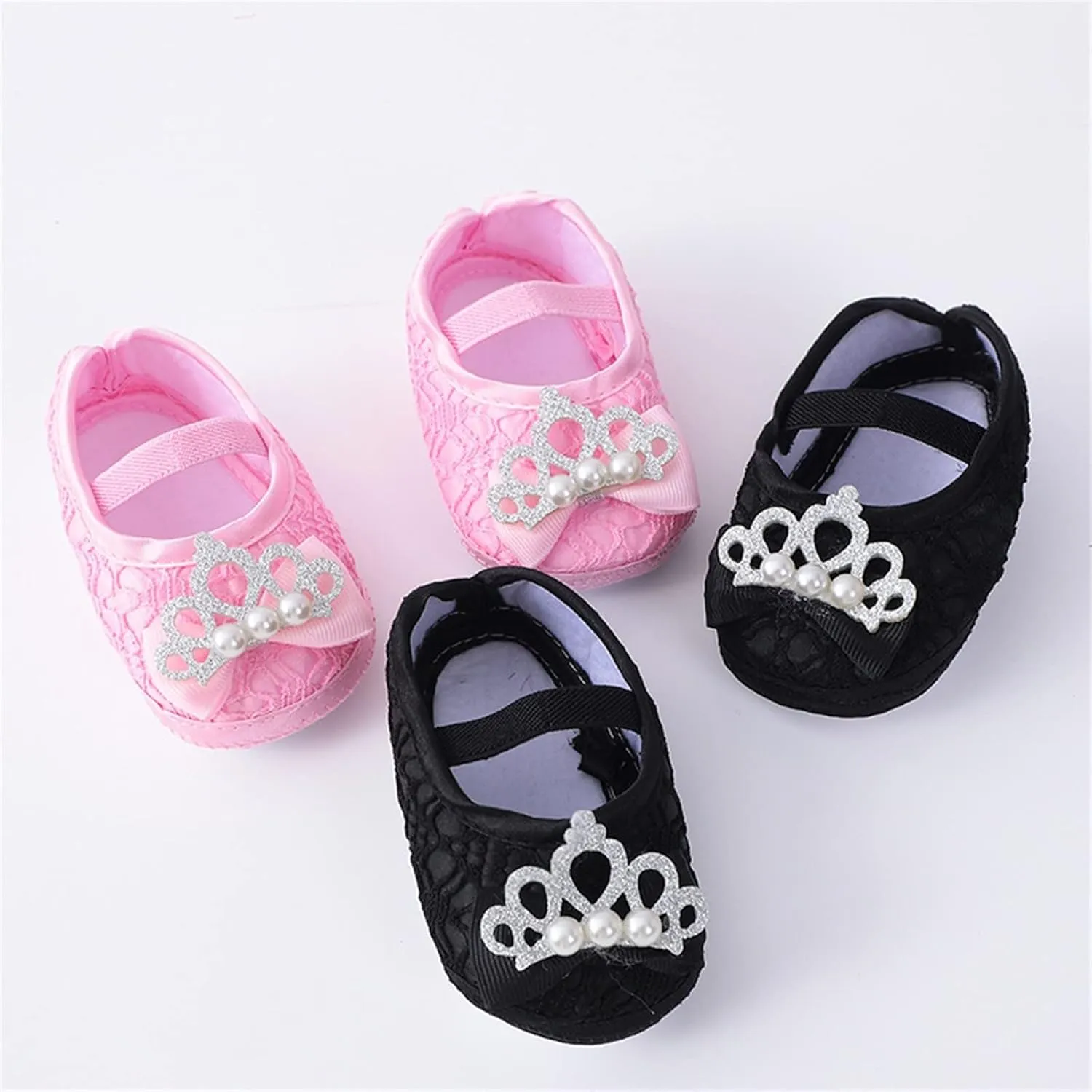 Baby Fashion Ankle Strap Soft Sole Sneakers Infant Pearl Flower Princess Shoes Girls Non Slip Breathable Slippers