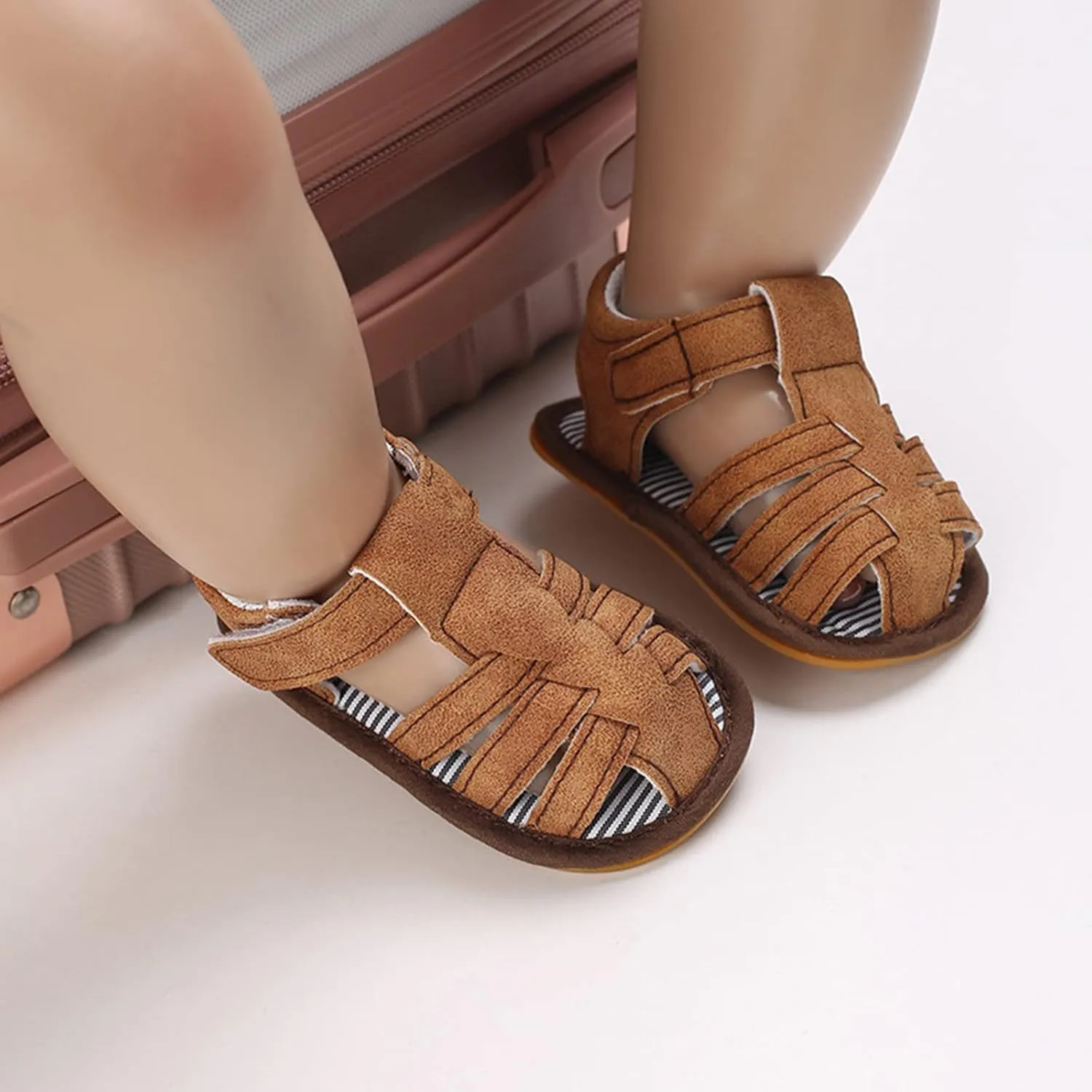 Baby Girl Boy Sandals Soft Anti-Slip Sole Roman Sandals for Toddlers Summer Casual Shoes Flat First Ballet Slippers
