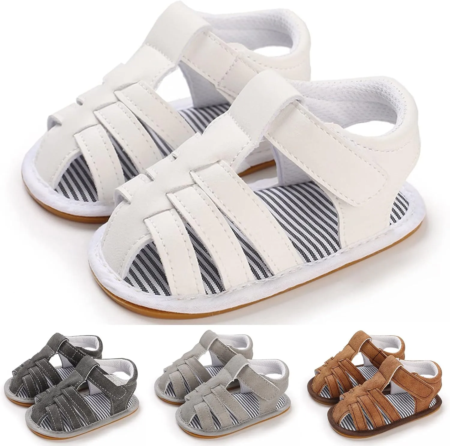 Baby Girl Boy Sandals Soft Anti-Slip Sole Roman Sandals for Toddlers Summer Casual Shoes Flat First Ballet Slippers