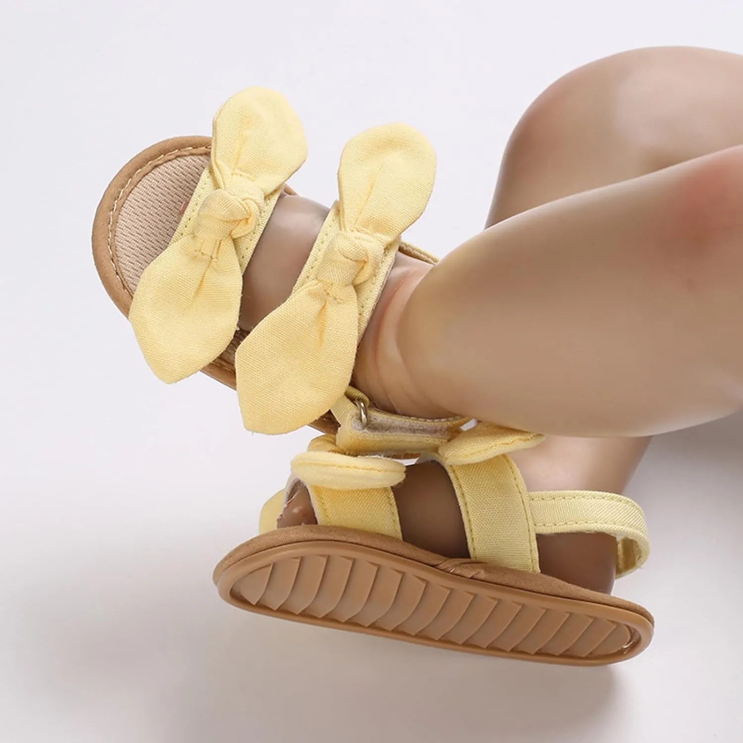 Baby Girl Sandals Toddler Infant Soft Open Toe Pink Bowknot Sandals Beach Flats Anti Slip Shoes With Elastic Strap
