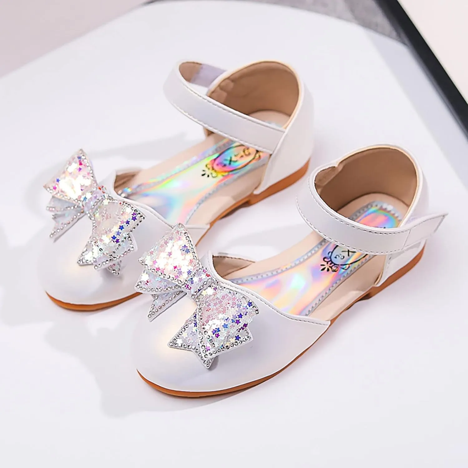 Baby Girl Shoes, 1-12 Years Girls Baby Princess Shoes Star Sequin Rhinestone Bow Sandals Pearl Bling Dancing Shoes