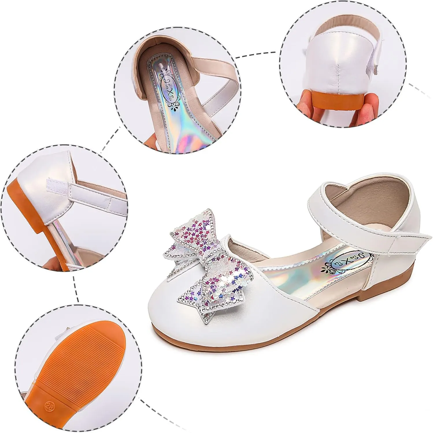 Baby Girl Shoes, 1-12 Years Girls Baby Princess Shoes Star Sequin Rhinestone Bow Sandals Pearl Bling Dancing Shoes