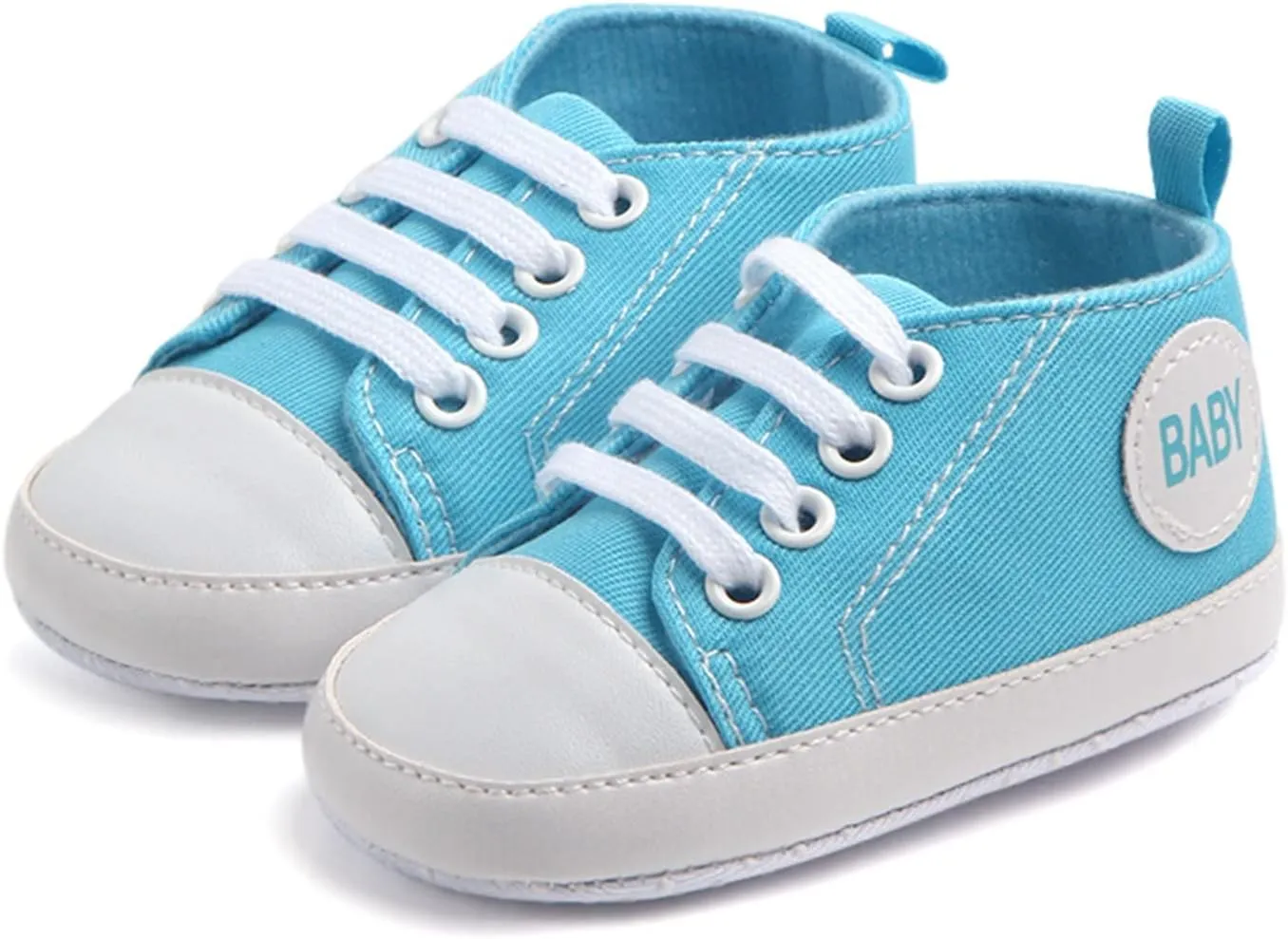 Baby Girls Boys Canvas Sneakers Soft Sole High-Top Ankle First-Walkers Step Shoes Infant Toddler Girl Shoes with Lights