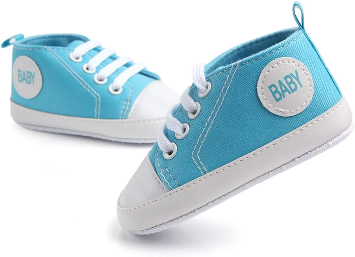 Baby Girls Boys Canvas Sneakers Soft Sole High-Top Ankle First-Walkers Step Shoes Infant Toddler Girl Shoes with Lights