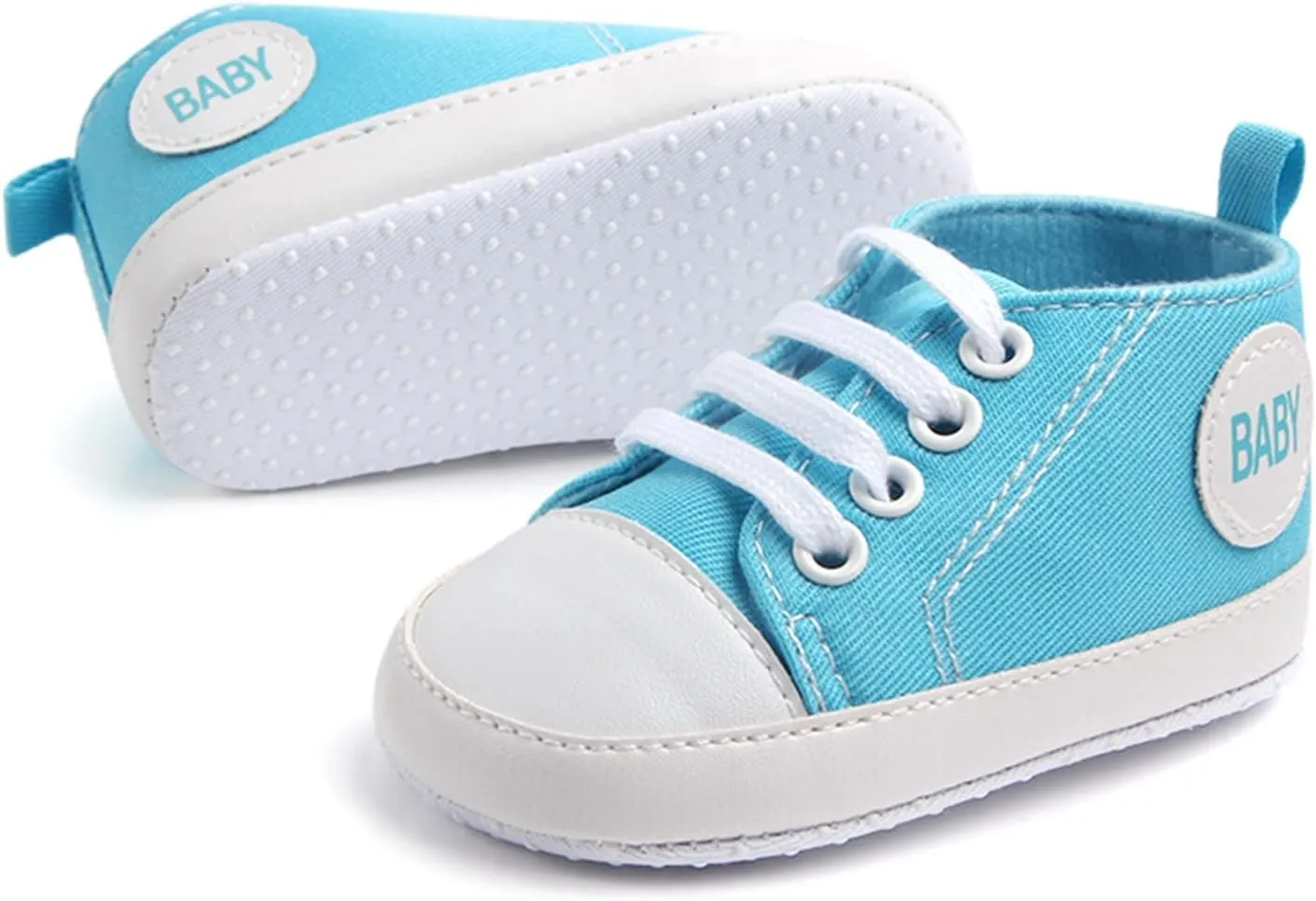 Baby Girls Boys Canvas Sneakers Soft Sole High-Top Ankle First-Walkers Step Shoes Infant Toddler Girl Shoes with Lights