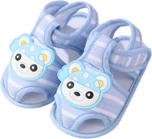 Baby Girls Boys Cute Cartoon Sandals Infant Soft Sole Closed Toe Anti Slip Lightweight Breathable Outdoor Shoes