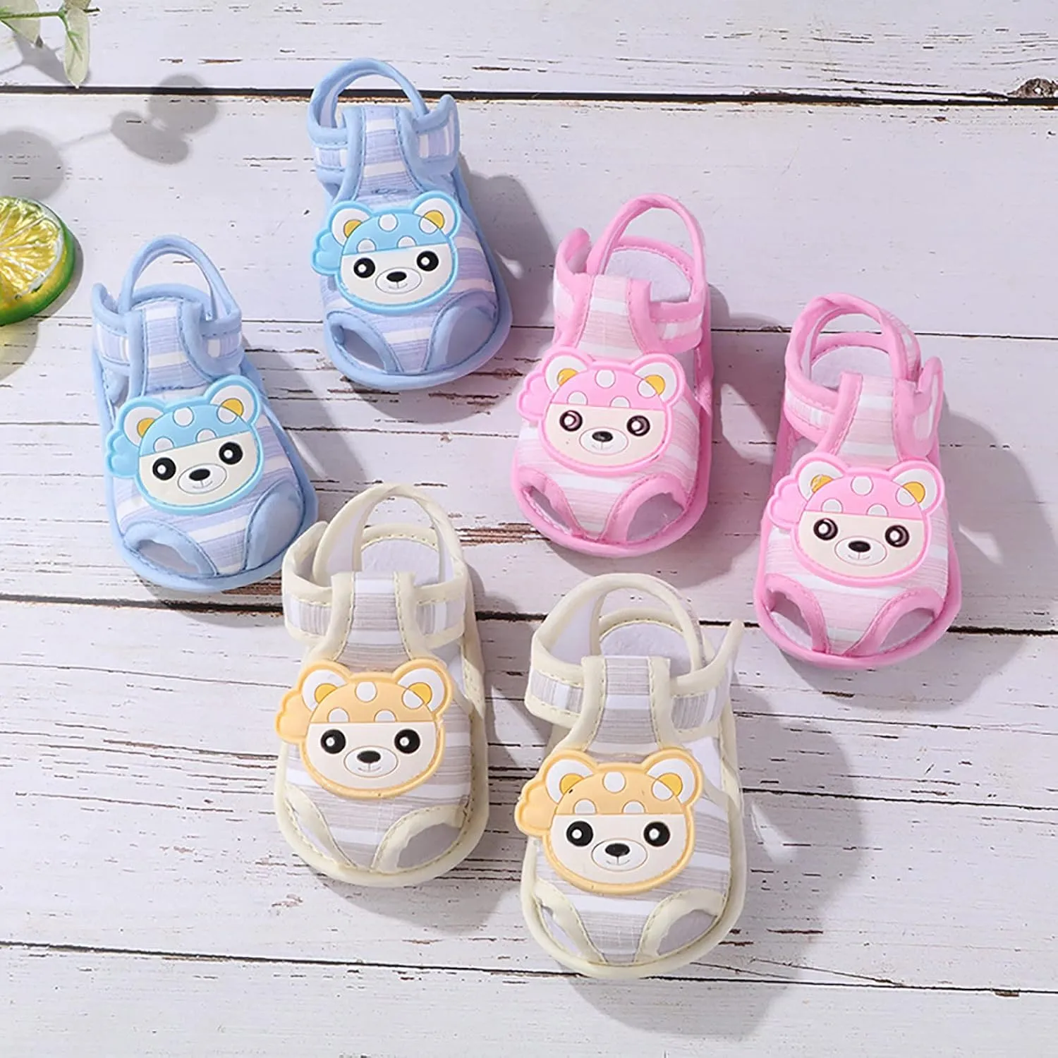 Baby Girls Boys Cute Cartoon Sandals Infant Soft Sole Closed Toe Anti Slip Lightweight Breathable Outdoor Shoes